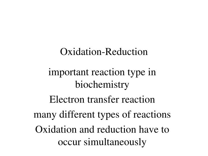 oxidation reduction