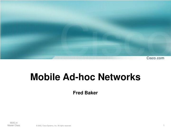 mobile ad hoc networks