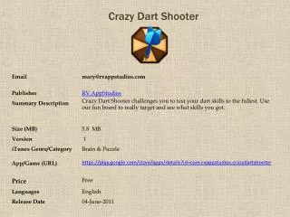 Crazy Dart Shooter For Android