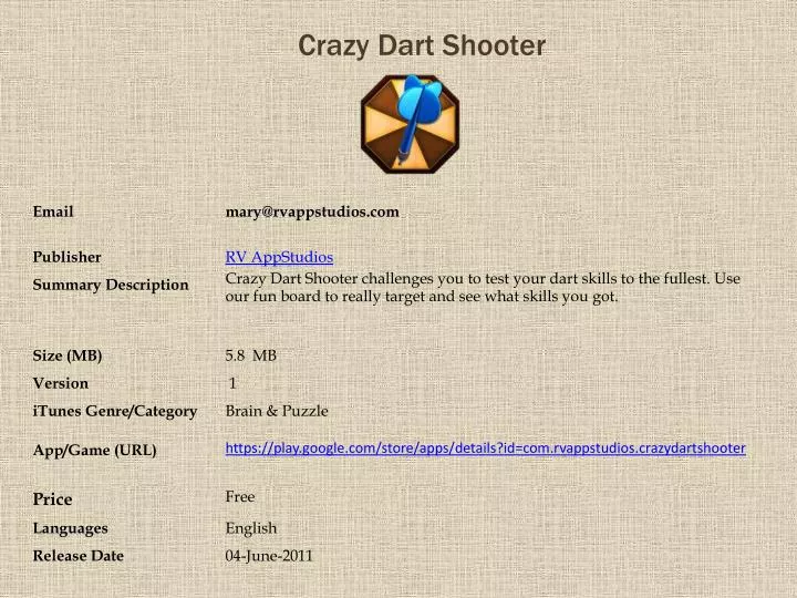 crazy dart shooter