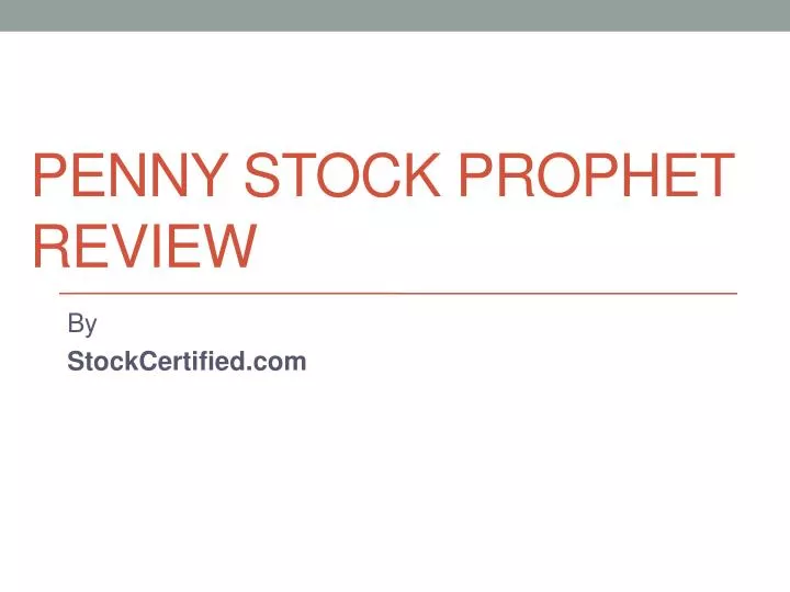 penny stock prophet review