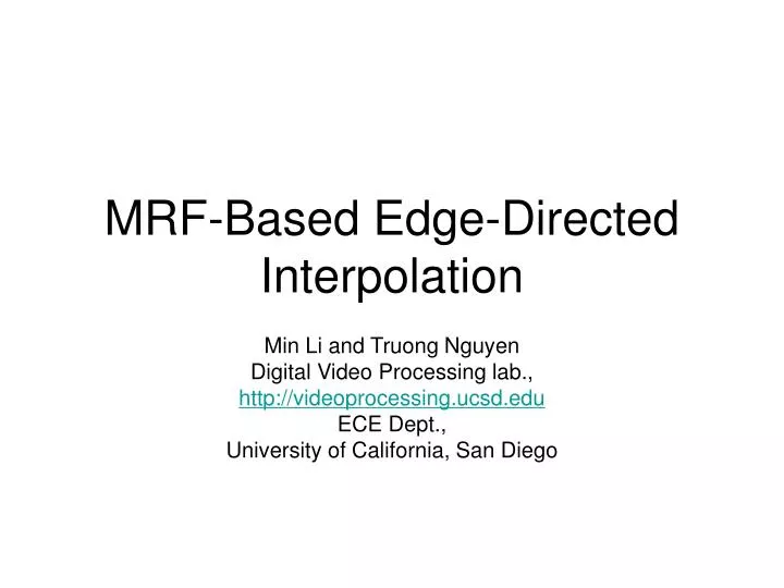 mrf based edge directed interpolation