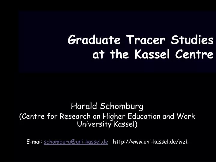 graduate tracer studies at the kassel centre