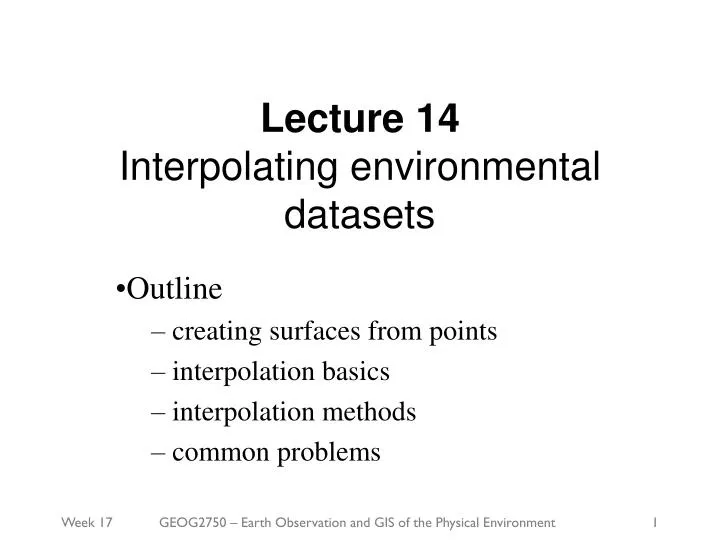 lecture 14 interpolating environmental datasets