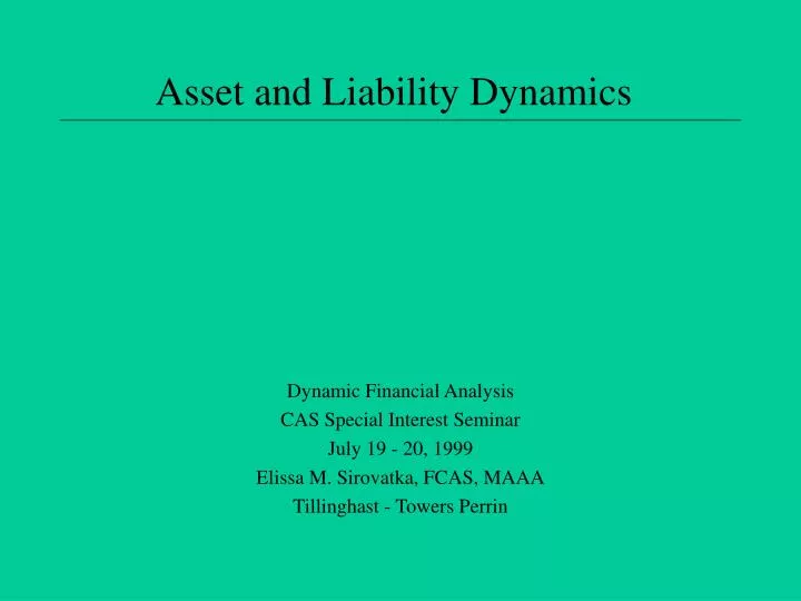asset and liability dynamics