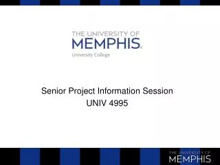 Senior Project Information Session UNIV 4995