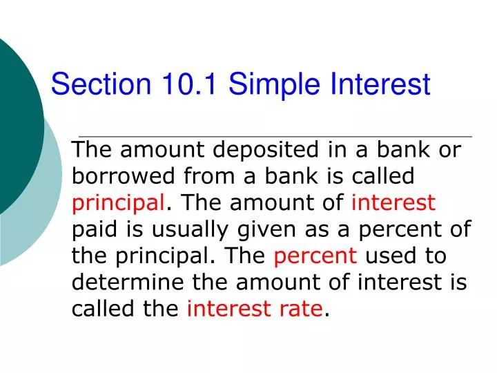 section 10 1 simple interest