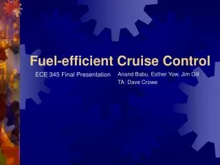 Fuel-efficient Cruise Control