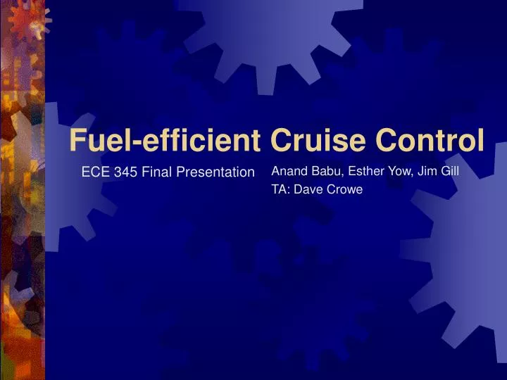 fuel efficient cruise control