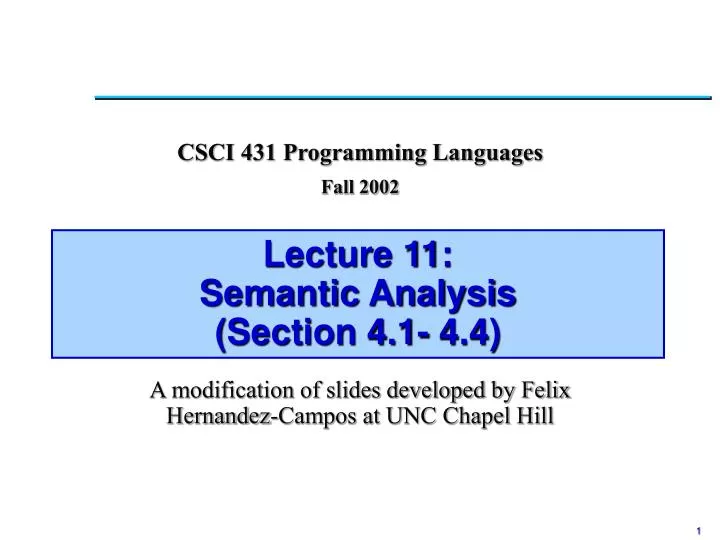 lecture 11 semantic analysis section 4 1 4 4