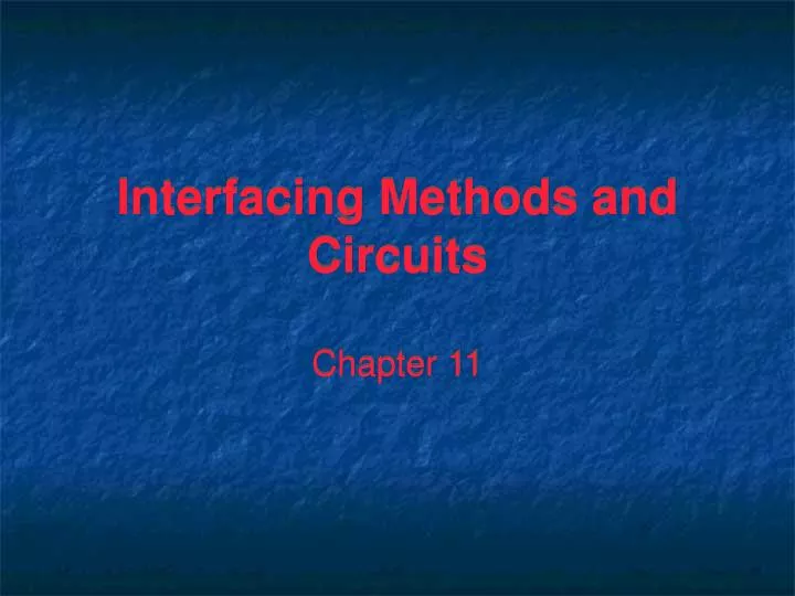 interfacing methods and circuits