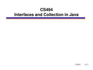 CS494 Interfaces and Collection in Java