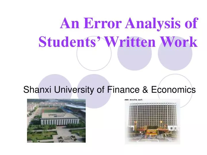 an error analysis of students written work