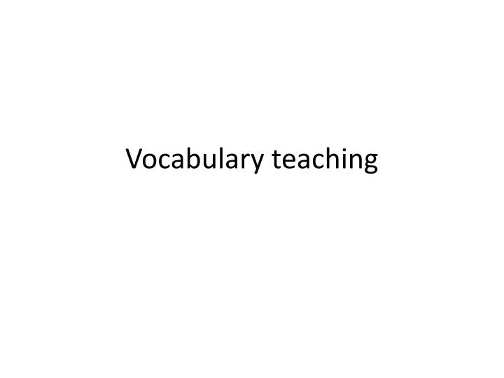 vocabulary teaching