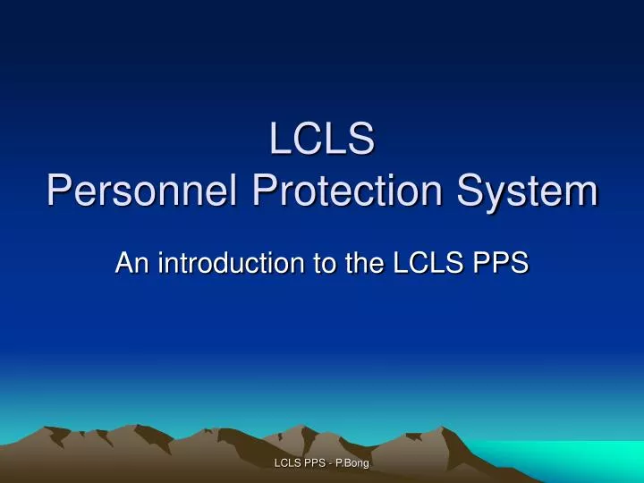 lcls personnel protection system