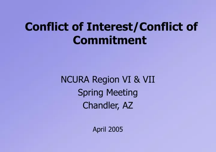 conflict of interest conflict of commitment