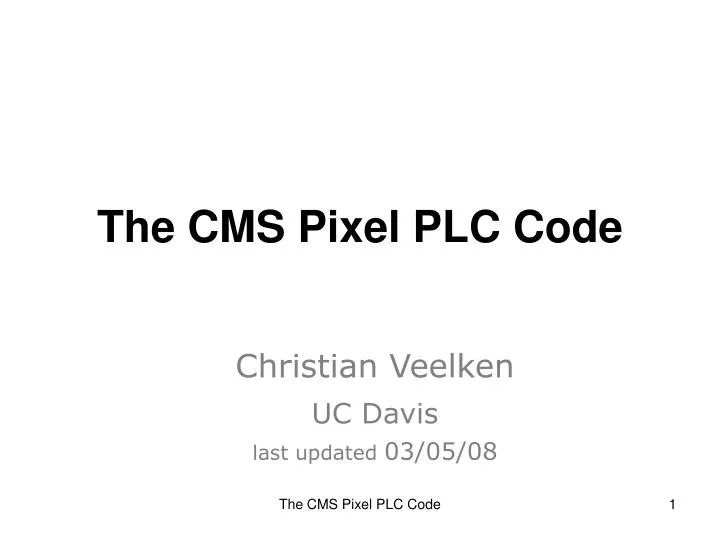 the cms pixel plc code