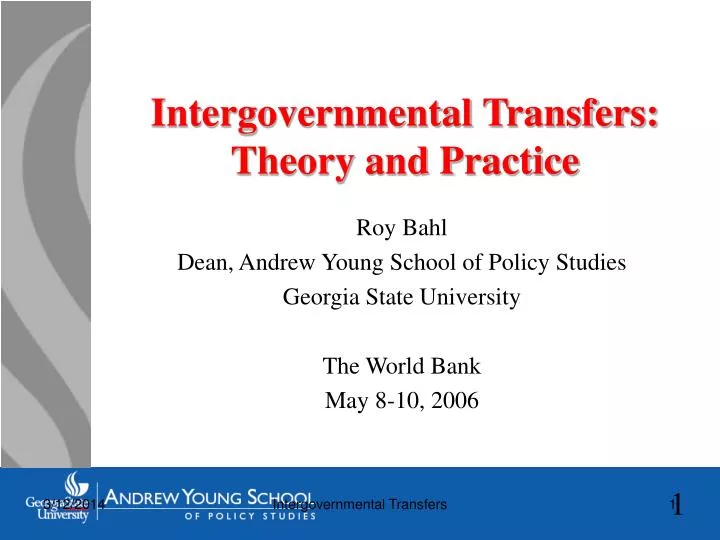 intergovernmental transfers theory and practice