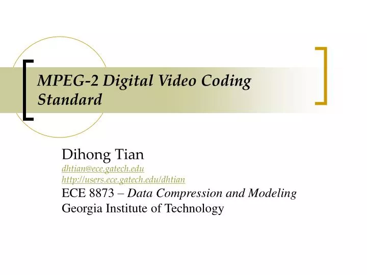 mpeg 2 digital video coding standard