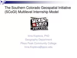 The Southern Colorado Geospatial Initiative (SCoGI) Multilevel Internship Model