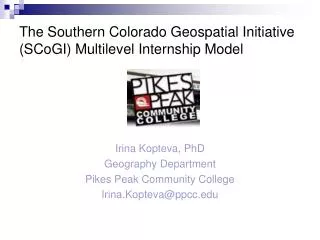 the southern colorado geospatial initiative scogi multilevel internship model