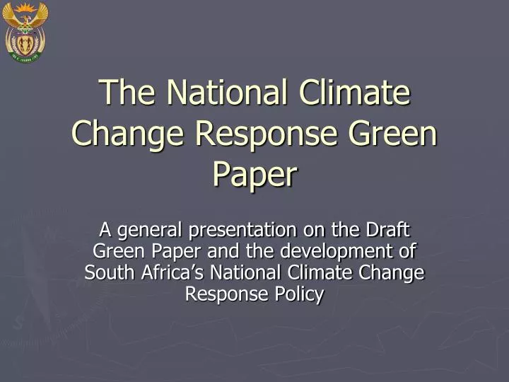 the national climate change response green paper