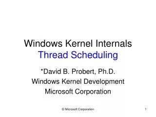 Windows Kernel Internals Thread Scheduling