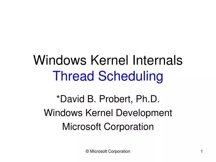 windows kernel internals thread scheduling