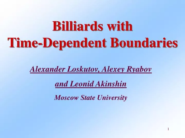billiards with time dependent boundaries