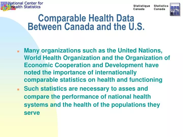 comparable health data between canada and the u s