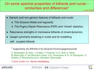On some spectral properties of billiards and nuclei – similarities and differences*