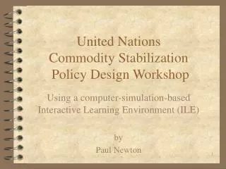 United Nations Commodity Stabilization Policy Design Workshop