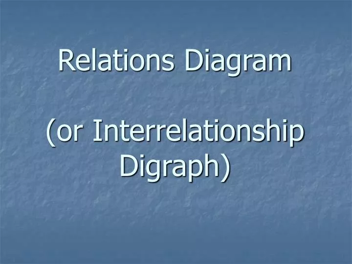 relations diagram or interrelationship digraph