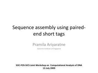 Sequence assembly using paired-end short tags