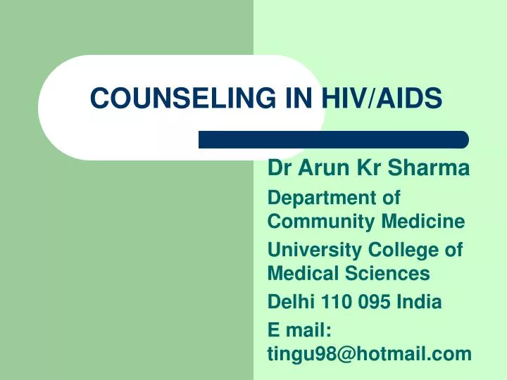 counseling in hiv aids