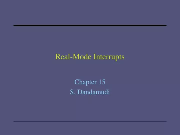real mode interrupts
