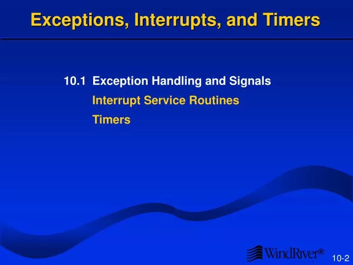 exceptions interrupts and timers