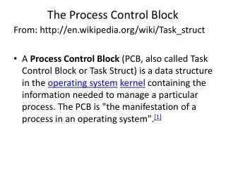 The Process Control Block