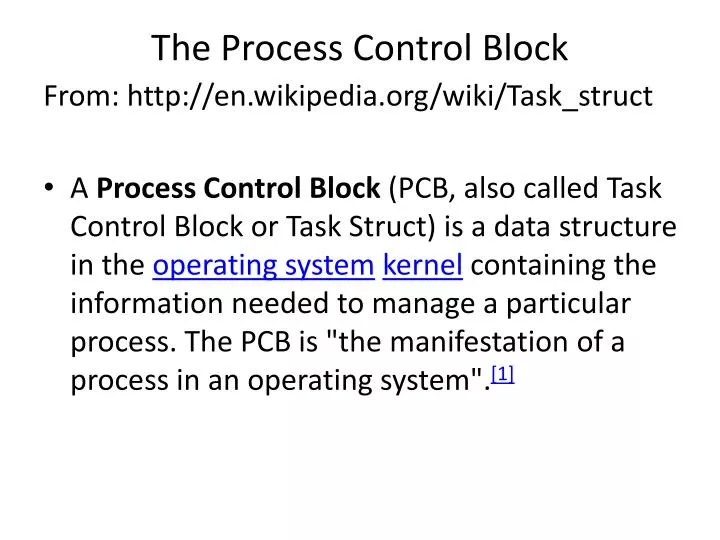 the process control block