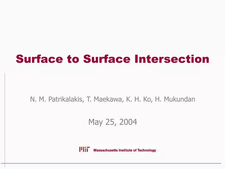 surface to surface intersection