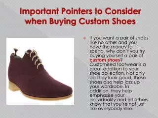 Important Pointers to Consider when Buying Custom Shoes | me