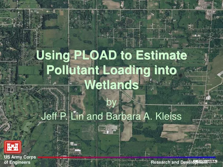 using pload to estimate pollutant loading into wetlands