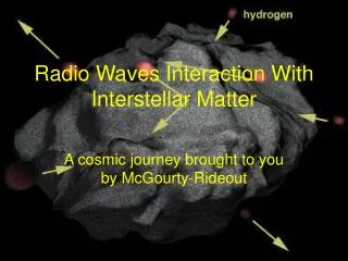 Radio Waves Interaction With Interstellar Matter