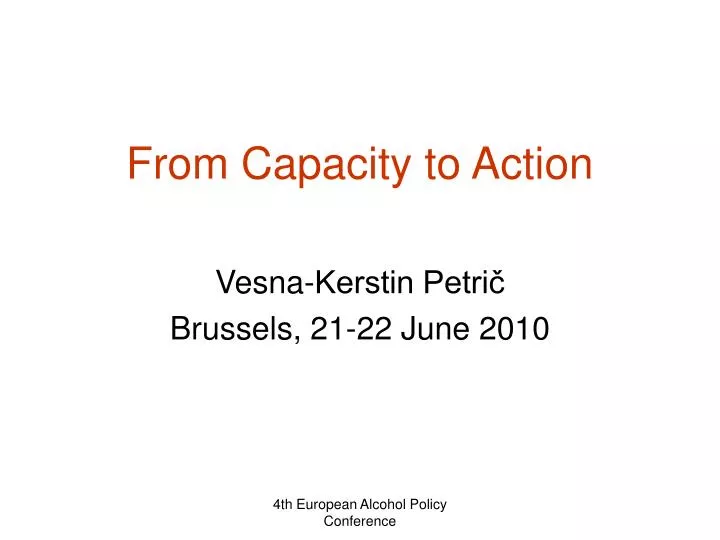 from capacity to action