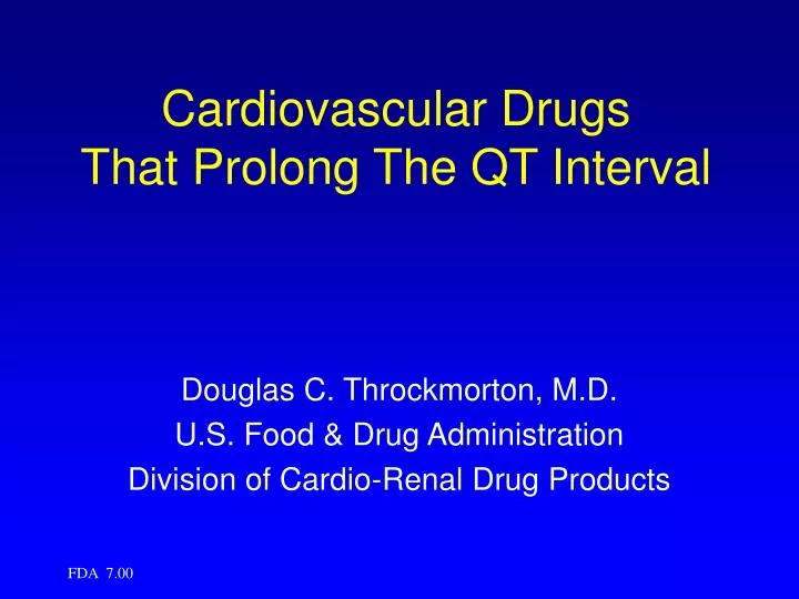 cardiovascular drugs that prolong the qt interval