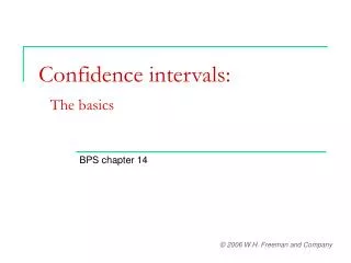 Confidence intervals: The basics