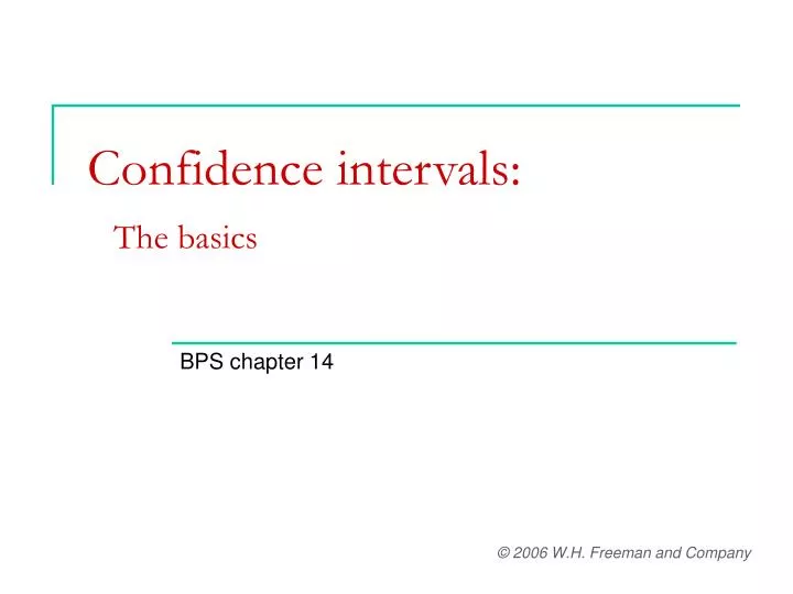confidence intervals the basics