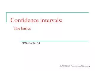 Confidence intervals: The basics