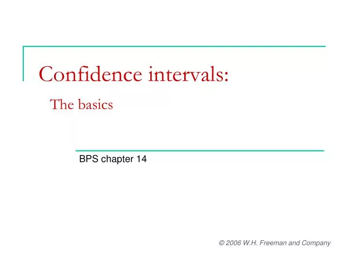 confidence intervals the basics