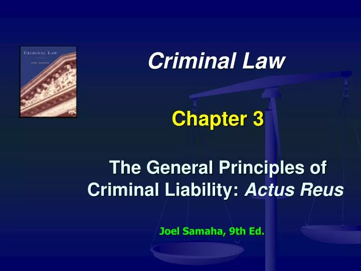criminal law chapter 3 the general principles of criminal liability actus reus